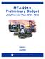 MTA 2010 Preliminary Budget