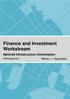 Finance and Investment Workstream. National Infrastructure Commission