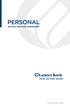 PERSONAL DEPOSIT ACCOUNT AGREEMENT