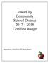 Iowa City Community School District Certified Budget