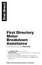 First Directory Motor Breakdown Assistance First Directory Policy Number FD070104M