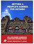 SETTING A PEOPLE S AGENDA FOR ONTARIO