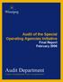 Audit of the Special Operating Agencies Initiative Final Report February Audit Department. Leaders in building public trust in civic government