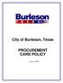 City of Burleson, Texas PROCUREMENT CARD POLICY