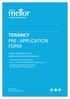 TENANCY PRE- APPLICATION FORM