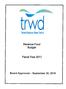 trwd Tarrant Regional Water District Revenue Fund Budget Fiscal Year 2017 Board Approved September 20, 2016