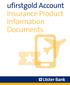 ufirstgold Account Insurance Product Information Documents