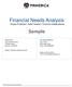 Financial Needs Analysis Proper Protection, Debt Freedom, Financial Independence