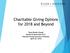 Charitable Giving Options for 2018 and Beyond. Tama Brooks Klosek Klosek & Associates PLLC Planned Giving Council of Houston April 26, 2018