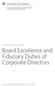 Board Excellence and Fiduciary Duties of Corporate Directors