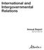 International and Intergovernmental Relations. Annual Report