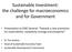 Sustainable Investment: the challenge for macroeconomics and for Government