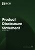 Product Disclousure Statement