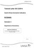 ECS2603. Tutorial Letter 201/2/2014. South African Economic Indicators. Semester 2. Department of Economics ECS2603/201/2/2014
