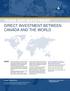 DIRECT INVESTMENT BETWEEN CANADA AND THE WORLD