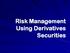 Risk Management Using Derivatives Securities