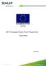 2017 European Social Fund Programme. Data refresh