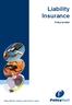 Liability Insurance. Policy booklet. Underwritten by Faraday Underwriting Limited
