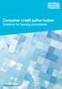 Consumer credit authorisation Guidance for housing associations