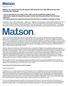 Matson, Inc. Announces Fourth Quarter EPS Of $0.44, Full Year EPS Of $1.85, And Provides 2017 Outlook