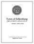 Town of Sellersburg EMPLOYMENT APPLICATION. Applicant Name