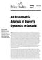 An Econometric Analysis of Poverty Dynamics in Canada