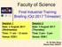 Faculty of Science. Final Industrial Training Briefing (Oct 2017 Trimester) Session 2 Date: 3 August 2017 (Thursday) Time: 2 pm - 3 pm Venue: DDK1