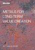 METALS FOR LONG-TERM VALUE CREATION