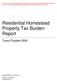 Residential Homestead Property Tax Burden Report