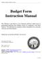 Budget Form Instruction Manual