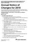 Annual Notice of Changes for 2018
