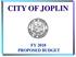 CITY OF JOPLIN FY 2018 PROPOSED BUDGET