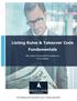 Listing Rules & Takeover Code Fundamentals This course is presented in London on: October