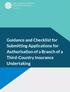 Guidance and Checklist for Submitting Applications for Authorisation of a Branch of a Third-Country Insurance Undertaking