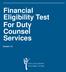 Financial Eligibility Test For Duty Counsel Services. Version 1.2