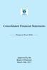 Consolidated Financial Statements. Financial Year 2016