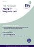 FSA Factsheet Paying for long-term care