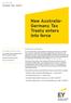 New Australia- Germany Tax Treaty enters into force