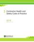 Contractor Health and Safety Code of Practice. Updated June 4, 2018