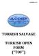 ULGENER LC/LO TURKISH SALVAGE TURKISH OPEN FORM ( TOF )