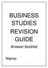 BUSINESS STUDIES REVISION GUIDE
