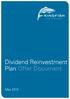 Dividend Reinvestment Plan Offer Document.