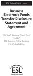 Business Electronic Funds Transfer Disclosure Statement and Agreement