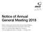 Notice of Annual General Meeting 2018
