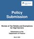 Policy Submission. Review of Tax Reliefs and Exemptions for High Earners. Submission to the Department of Finance