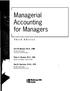 Manageria Accounting for Managers