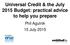 Universal Credit & the July 2015 Budget: practical advice to help you prepare