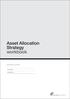 Asset Allocation Strategy workbook