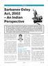 Sarbanes Oxley Act, 2002 An Indian Perspective