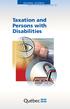 Taxation and Persons with Disabilities